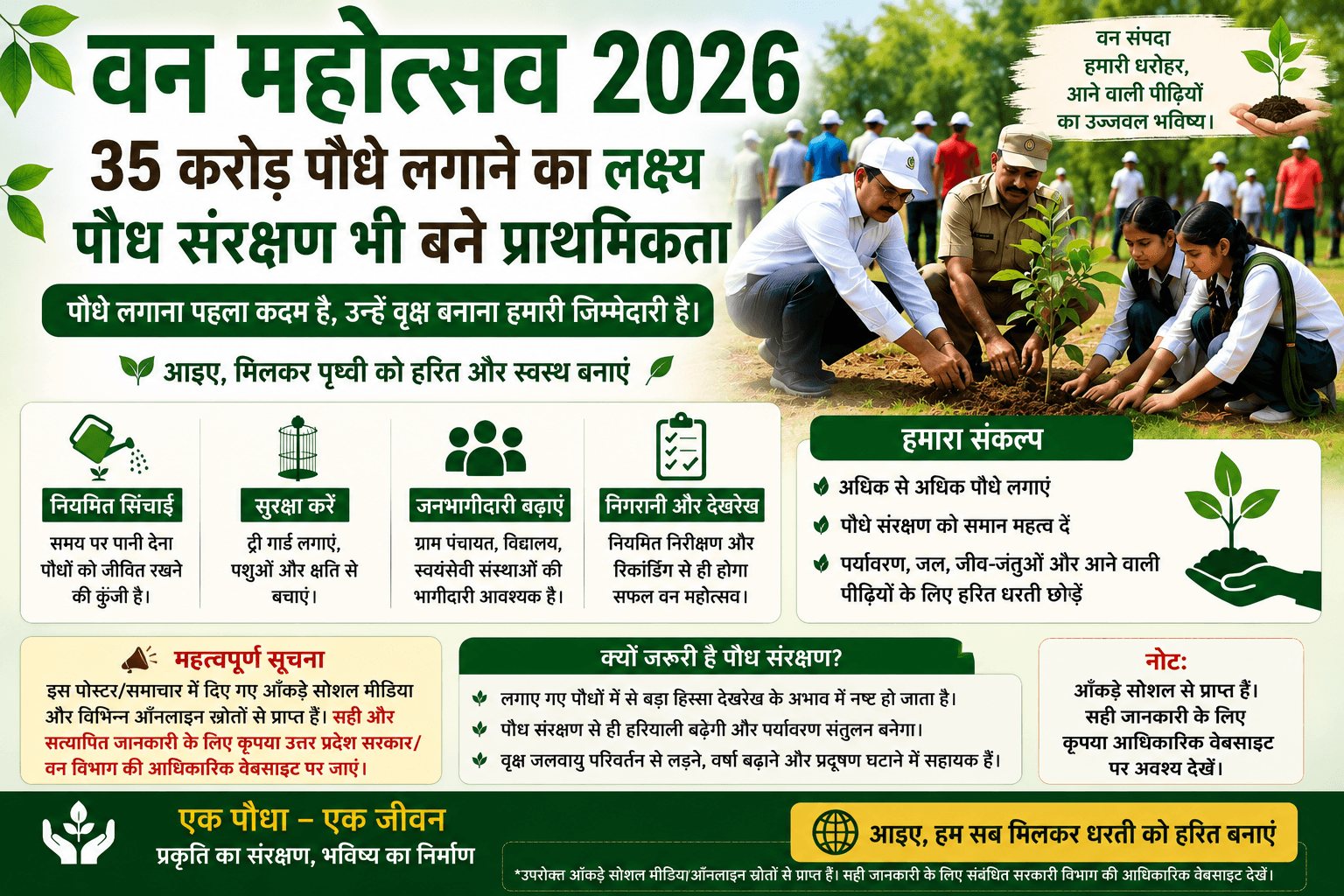 वन महोत्सव 2026: 35 करोड़ पौधों का लक्ष्य, लेकिन पौध संरक्षण भी बने सर्वोच्च प्राथमिकता